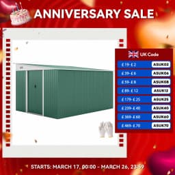 11.3X9.2Ft Steel Garden Storage Shed Tool House W/ Sliding Doors & 2 Air Vents