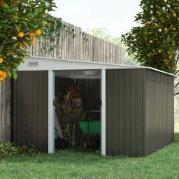 11.3X9.2Ft Steel Garden Storage Shed Tool House W/ Sliding Doors & 2 Air Vents