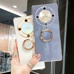 Magic6 Magic5 6lite 5lite Luxury Plating Ring Holder Stand Case For Huawei Honor Magic 6 5 Lite Pro 5g X9a X9b Silicone Cover