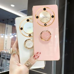 Magic6 Magic5 6lite 5lite Luxury Plating Ring Holder Stand Case For Huawei Honor Magic 6 5 Lite Pro 5g X9a X9b Silicone Cover