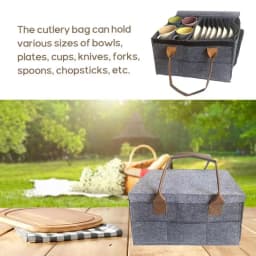 Camping Tableware Storage Bag Portable Dinnerware Storage Glass Mug Organizer Bag Plate Storage Rack Removable Outdoor