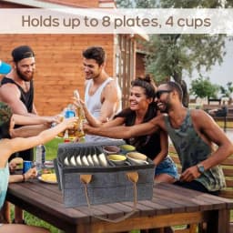 Camping Tableware Storage Bag Portable Dinnerware Storage Glass Mug Organizer Bag Plate Storage Rack Removable Outdoor