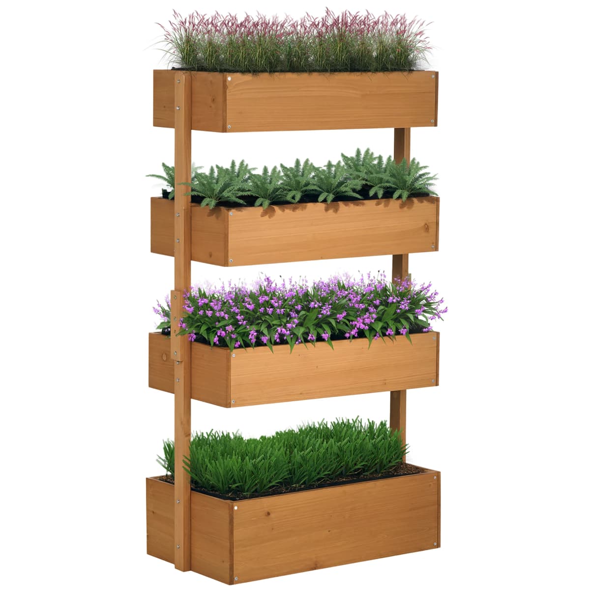 4-Tier Raised Garden Bed Vertical Planter Box Orange, Orange
