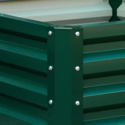 Set of 2 Raised Garden Beds Galvanized Steel Planter Boxes Easy Setup Green