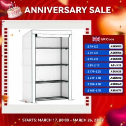 4 Tier Lean-To Mini Greenhouse with Reinforced Pe Cover, Roll-Up Door, Gray
