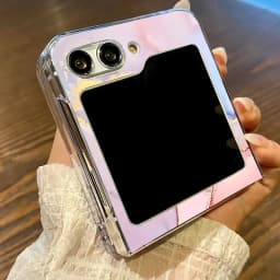 Marble Pattern Transparent Phone Case For Samsung Galaxy Z Flip 6 5 4 3 Clear Hard Folding Cover For Samsung Z Flip6 Flip5 Flip4