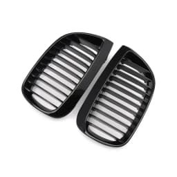 MagicKit Pair For 2004-2007 BMW E81 E87 1 Series Front Kidney Grille Grill Gloss Black