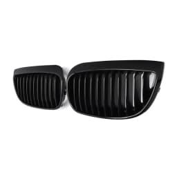 MagicKit Pair For 2004-2007 BMW E81 E87 1 Series Front Kidney Grille Grill Gloss Black