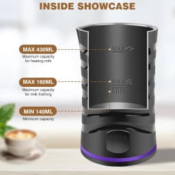 BRIEFNESS Electric milk frother Automatic shut-off coffee frother Hot and cold milk frother Milk warmer 600ml