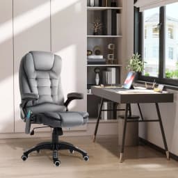 Vinsetto Office Chair with Heating Massage Points Relaxing Reclining, Grey