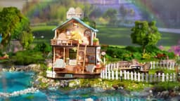 Robotime Rolife DIY Puppy's Cozy Villa House Miniature Kits for Kids and Family New Wooden Puzzle Model Home Decoration Set