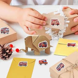 Firefighter Sticker 500X Self-Adhesive Waterproof Construction Stickers Cartoon Baby Birthday Party Decorations Goodie Bags
