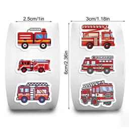 Firefighter Sticker 500X Self-Adhesive Waterproof Construction Stickers Cartoon Baby Birthday Party Decorations Goodie Bags