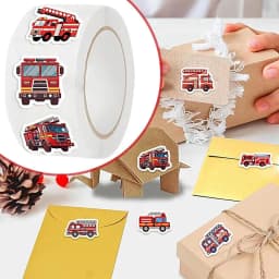Firefighter Sticker 500X Self-Adhesive Waterproof Construction Stickers Cartoon Baby Birthday Party Decorations Goodie Bags
