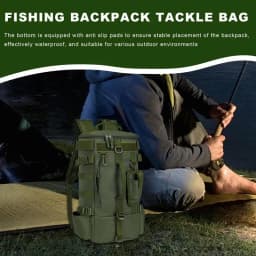 Backpack For Fishing Storage Bag Fishing Bag Water-Resistant Fishing Tackle Bag Storage Organizer With Rod Holders Large Fishing