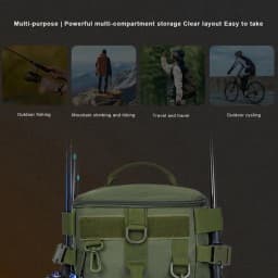 Backpack For Fishing Storage Bag Fishing Bag Water-Resistant Fishing Tackle Bag Storage Organizer With Rod Holders Large Fishing