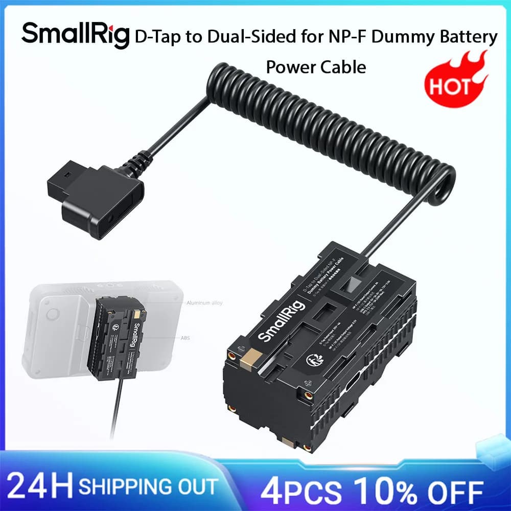SmallRig D-Tap to Dual-Sided for NP-F Dummy Battery, with USB-C DC Port LED Display for Monitor Wireless Video Transmitters 4884