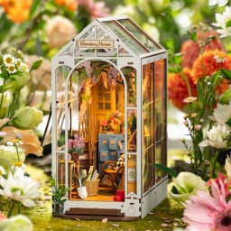 Robotime Rolife Garden House Book Nook Kit Easy Assembly Bookshelf Insert Ideal Home Decor Toy Gift for Kids Women & Girls TGB06