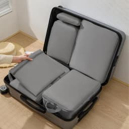 Compression Bags For Travel 6 Pcs Compression Travel Organiser Suitcase Organizer Bags Set Packing Cubes Travel Double-Stitched