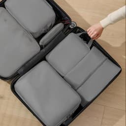 Compression Bags For Travel 6 Pcs Compression Travel Organiser Suitcase Organizer Bags Set Packing Cubes Travel Double-Stitched