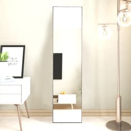 【Lifeideas】Full Length Mirror with Rounded Corners Door Hanging Black Mirror 37x147cm