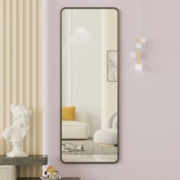 【Lifeideas】Full Length Mirror with Rounded Corners Door Hanging Black Mirror 37x147cm