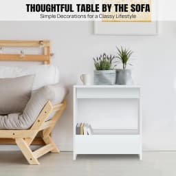Narrow Side Table Space Saving with Storage Shelf Slim Bedside Table Sofa End Table Coffee Table for Living Room, Bedroom,Office