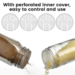 12Pcs Glass Spice Jars with Metal Lids Salt Pepper Shaker Spice Seasoning Containers Kitchen Spice Jar Organizer Set 120ML
