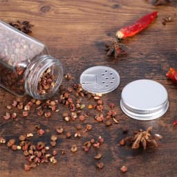 12Pcs Glass Spice Jars with Metal Lids Salt Pepper Shaker Spice Seasoning Containers Kitchen Spice Jar Organizer Set 120ML