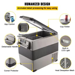 VEVOR Car Refrigerator 55L Compressor Portable Small Refrigerator Car Refrigerator Freezer Car Truck RV Yacht Cooler