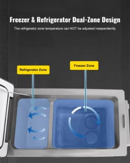 VEVOR Car Refrigerator 55L Compressor Portable Small Refrigerator Car Refrigerator Freezer Car Truck RV Yacht Cooler