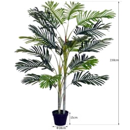 Outsunny 150cm(5ft) Palm Tree Artificial Faux Decor Green Plant Home Office