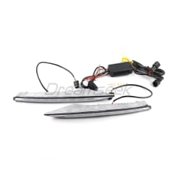 3 Color LED Fog Lamp For Renault Koleos Facelift Mdoel 2011 2012 2013 2014 DRL Daytime Running Light With Yellow Turn Signal