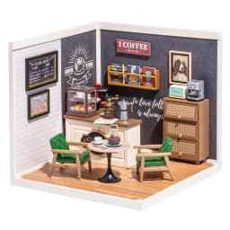 Robotime Rolife Super Creat Plastic DIY Miniature House Cafe Energy Supply Store Funny Toys Building Block Sets for Kids DW003