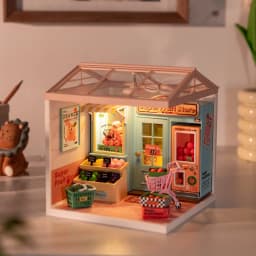 Robotime Rolife Super Creat Plastic DIY Miniature House Cafe Energy Supply Store Funny Toys Building Block Sets for Kids DW003