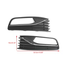 Artudatech Pair Front Bumper Fog Light Cover Grill Grille fit for VW Polo 6R 2014-2017
