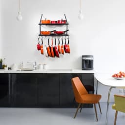 【Lifeideas】Rustproof Wall Mounted Pot Rack Pan Hanger for Kitchen Storage Organization Easy Setup 2Tier Pot Shelf