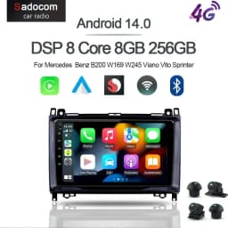 carplay 9" 4G LTE Android 13.0 128GB+8GB car Radio Car DVD Player For Mercedes Benz B200 W169 W245 Viano Vito Sprinter Crafter
