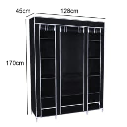 Canvas Wardrobe Clothes Closet Organizer Portable Storage Cupboard for Bedroom 128*45*170cm Fabric Closet
