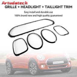 Artudatech Black Grill + Headlight + Taillight Trim Fit for Mini Cooper F55 F56 F57 2014-21