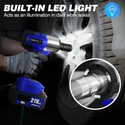 BRIEFNESS Electric Wrench Cordless Impact Wrench Home Car Carrying Case Convenient Car Repair Tool 12 Drill Bits Set Blue 12V