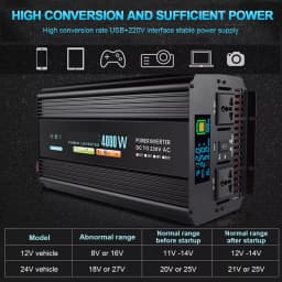 8000W Peak 4000W 12V to 240V SINE WAVE POWER INVERTER CONVERTER LCD USB