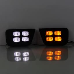 2x LED Daytime Running Light For Toyota 4Runner 2006 2007 2008 2009 DRL Driving Fog Lamp W/ Yellow Turn Signal Clean Lens 4 Eye