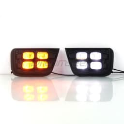 2x LED Daytime Running Light For Toyota 4Runner 2006 2007 2008 2009 DRL Driving Fog Lamp W/ Yellow Turn Signal Clean Lens 4 Eye