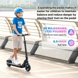 EVERCROSS PLUS EV06C Electric Scooter for Kids, Foldable 6.5'', Up to 15 KM/H, LED Display, Colorful Lights, Lightweight Scooter
