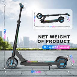 EVERCROSS PLUS EV06C Electric Scooter for Kids, Foldable 6.5'', Up to 15 KM/H, LED Display, Colorful Lights, Lightweight Scooter