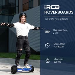 RCB Hoverboard 8.5 Inch 2 Wheel Self Balancing Scooter All Terrain with APP Control Bluetooth Speaker LED Lights Gift for Kids and Adults