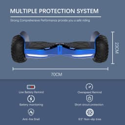 RCB Hoverboard 8.5 Inch 2 Wheel Self Balancing Scooter All Terrain with APP Control Bluetooth Speaker LED Lights Gift for Kids and Adults