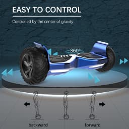 RCB Hoverboard 8.5 Inch 2 Wheel Self Balancing Scooter All Terrain with APP Control Bluetooth Speaker LED Lights Gift for Kids and Adults