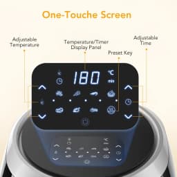 8L Family Rapid Digital Air Fryer Energy-Saving Air Fryer Oven Touch Screen 8 Cooking Functions Timer Temperature Control 1800W